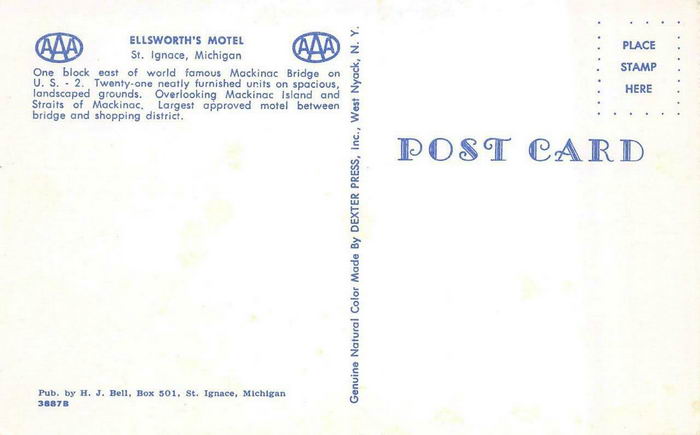 Ellsworths Motel - Old Postcard Photo
